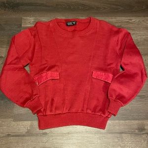 Red sweater with pockets